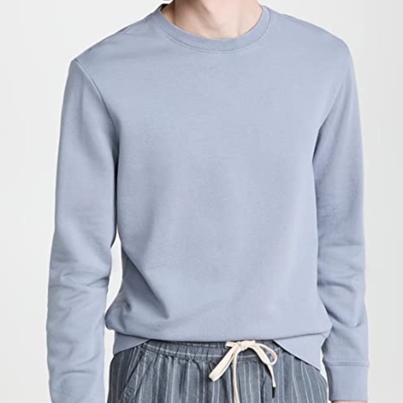 Zig Zag Rib Washed Crewneck Sweatshirt - Brand New - NEVER WORN - Powder Blue - Picture 4 of 6